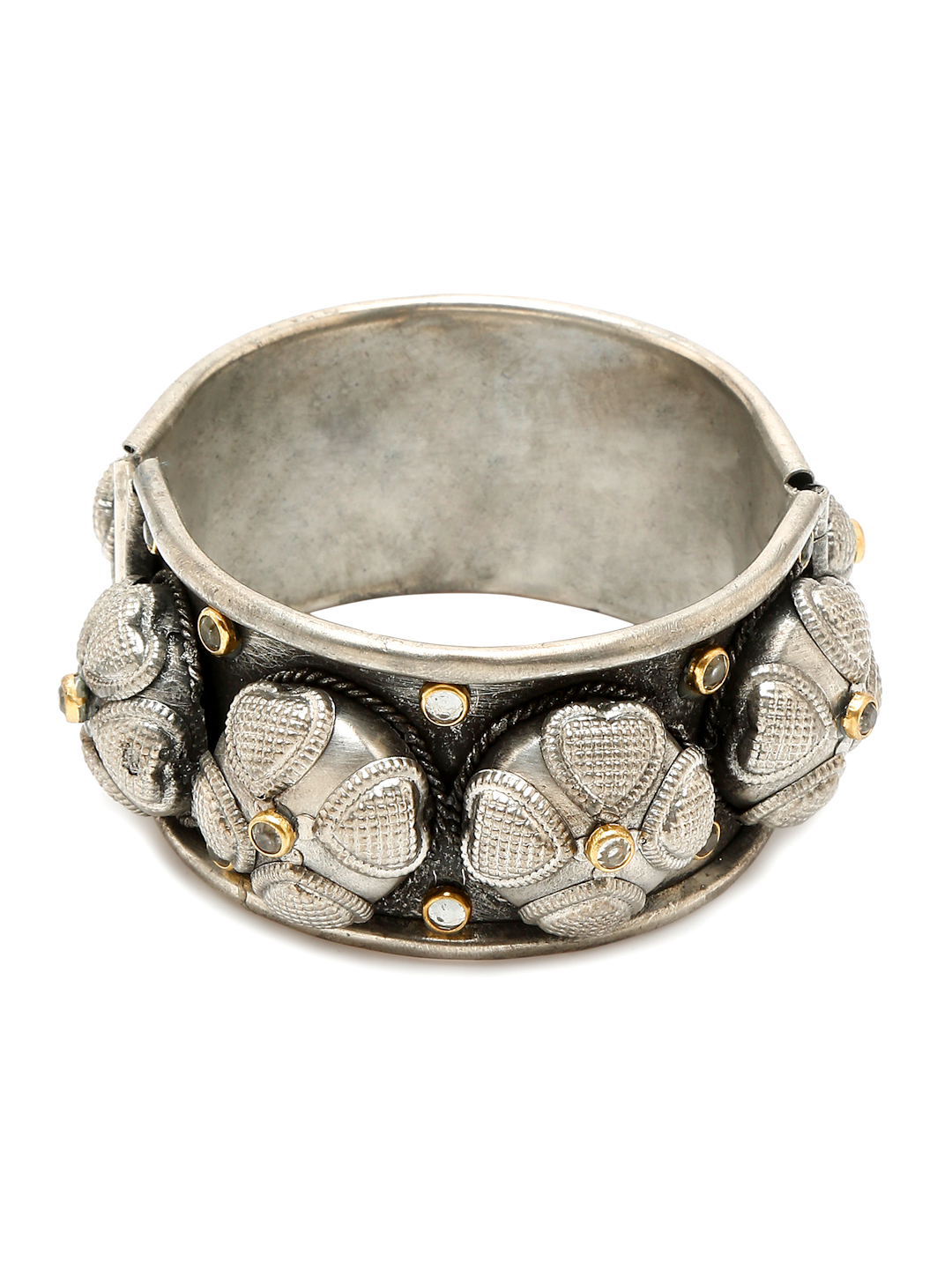 YouBella Jewellery for Women Celebrity Inspired Oxidised Silver Plated Cuff Bracelet Bangle for Women and Girls (Style 4)